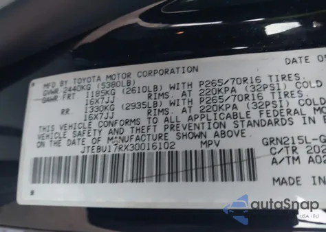2003 Toyota 4Runner Limited V6 z USA, uszkodzony, nr VIN JTEBU17RX30016102